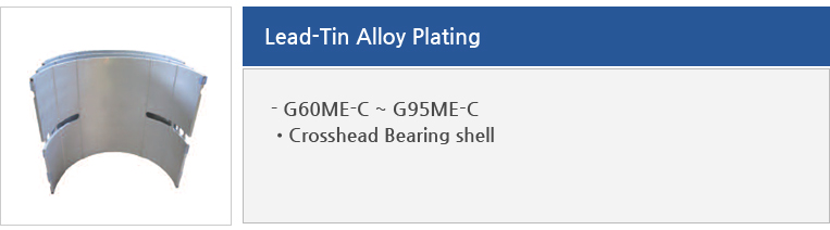 Lead-Tin Alloy Plating, G60ME-C ~ G95ME-C(crosshead bearing shell)